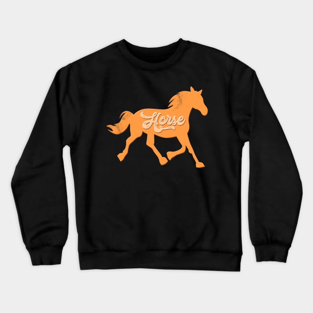Horse Text Crewneck Sweatshirt by Imutobi
